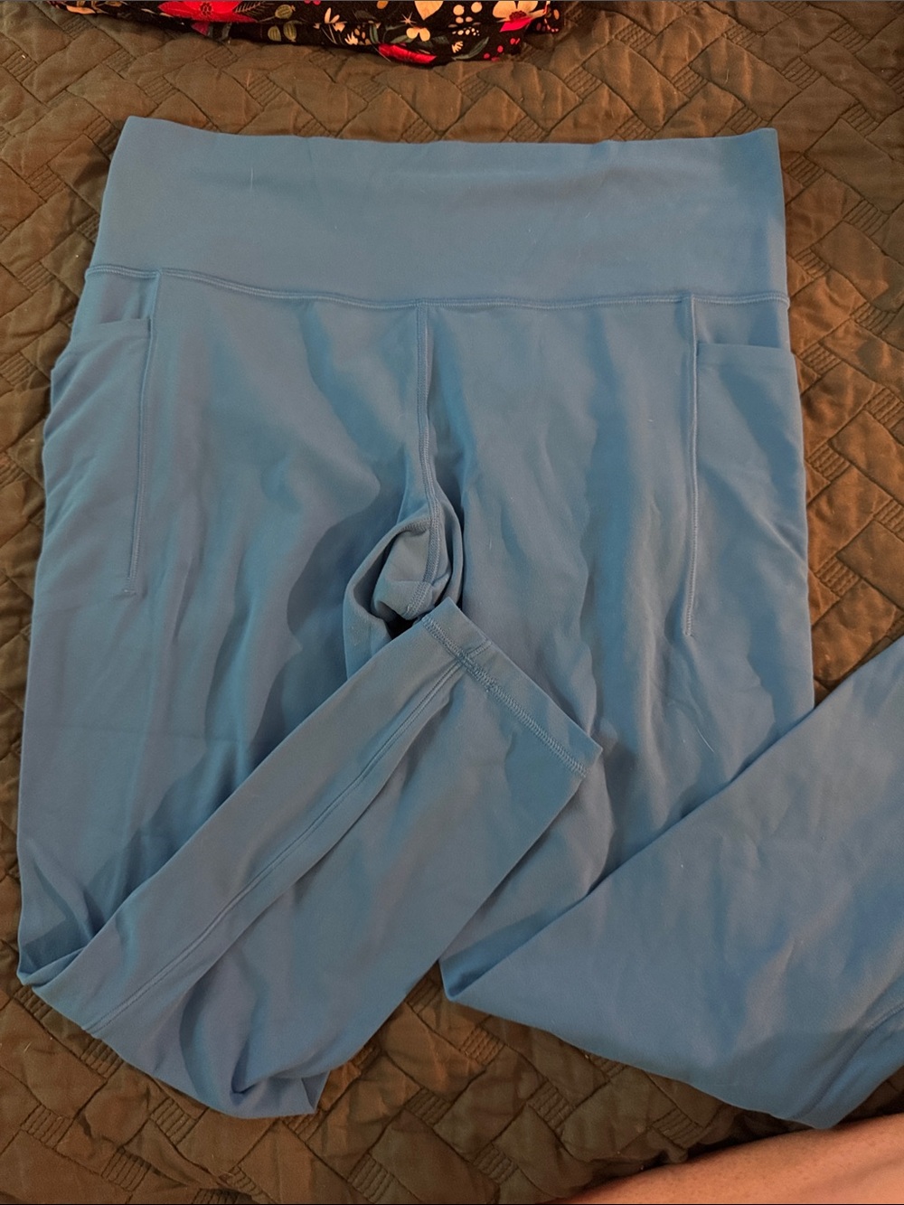 Athleta Bright Blue Leggings with Pockets